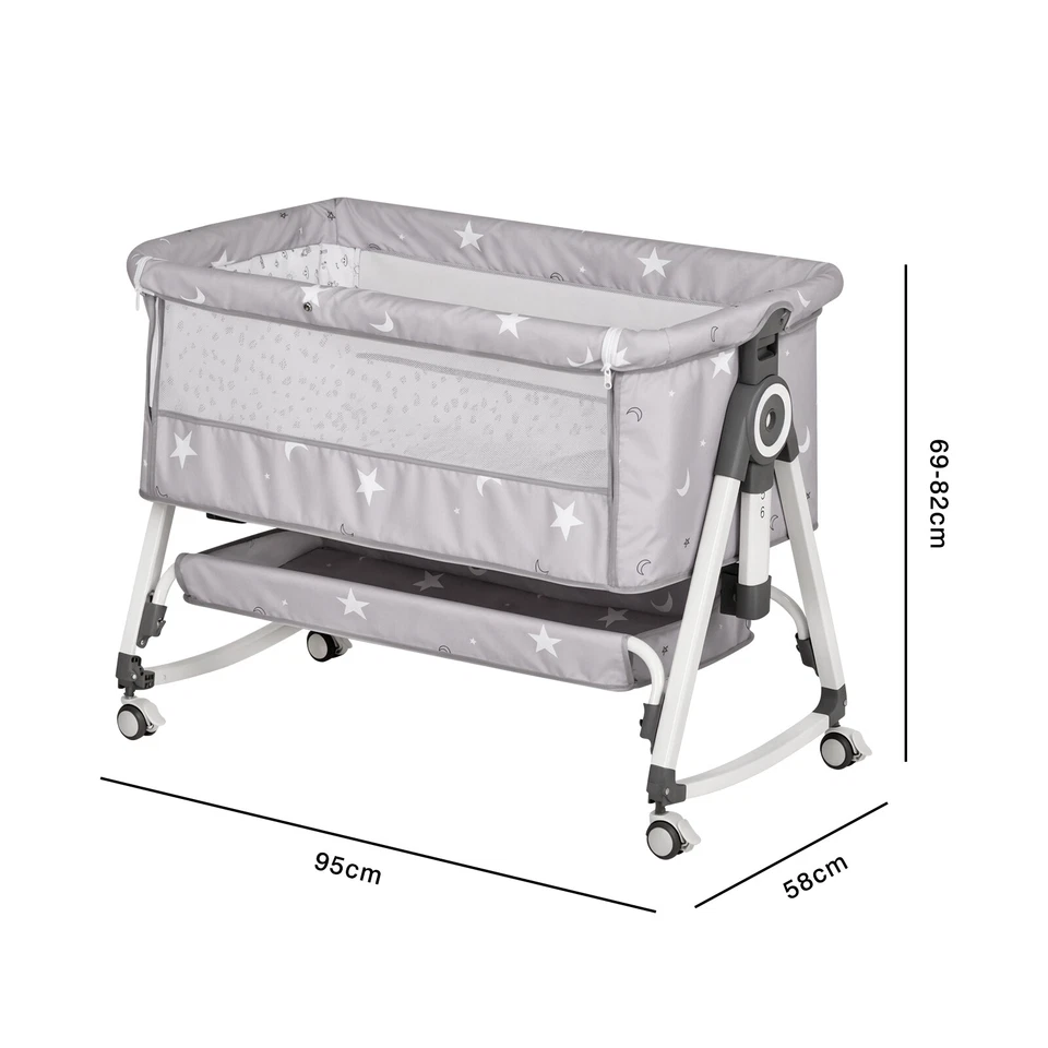 3-in-1 Baby Bassinet Adjustable Height Bedside Crib w/ Net & Storage Basket - image 2 of 4