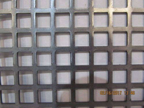 3/8" SQUARE HOLE PERFORATED CARBON STEEL METAL 16 GA.- ----12" X 12" - Picture 2 of 14