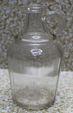 Antique Hazel Atlas Glass Pitcher Thick Ribbed 1920s - 30s 5 1/8'' TALL C-PICS