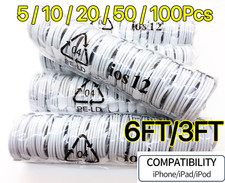 5-100 Pack 3FT 6FT USB Charger Cable Lot For iPhone 12 11 XR 8 7 6 Charging Cord