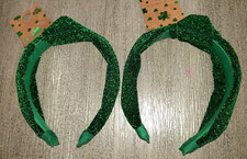 2 SHIMMERY GREEN HEADBANDS NEW NWT ONE SIZE TEEN GIRLS WOMEN ST PATRICKS DAY