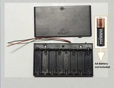 10 Pcs New 8 AA 2A Cells Battery 12V Clip Holder Box Case with Switch Black