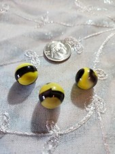 3 Vintage Akro Marble King Vitro Agate Patch Marble Yellow Purple White .59"