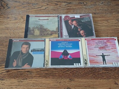Schubert Philips 5 CD Lot In VGC Marirner Beaux Arts Trio Masur