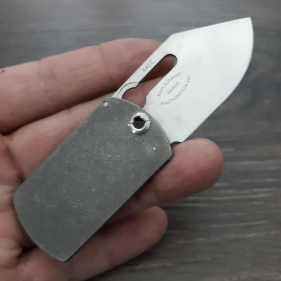 Boker Plus KTK Dog Tag Neck Knife 1 ¾ 440C Stainless Steel Blade Titanium Handle eBay
