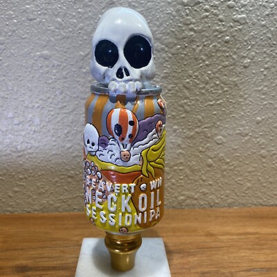 BEAVERTOWN NECK OIL SESSION IPA 3D SKULL CAN Draft beer tap handle