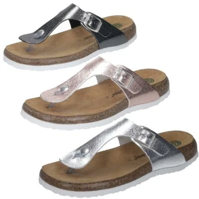 DR. BRINKMANN DR.BRINKMANN 701294 Sandale Zehentrenner Lederfussbett metallische Töne Gr.37-42