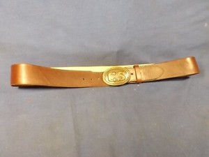 Triple K XL-(48") Brown 2" Wide Leather Belt with CS Oval Belt Buckle