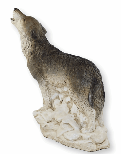 Figura Decorativa Lobo Aullante en las Rocas de Pie Colección Castagna Resin H - Imagen 7 de 7