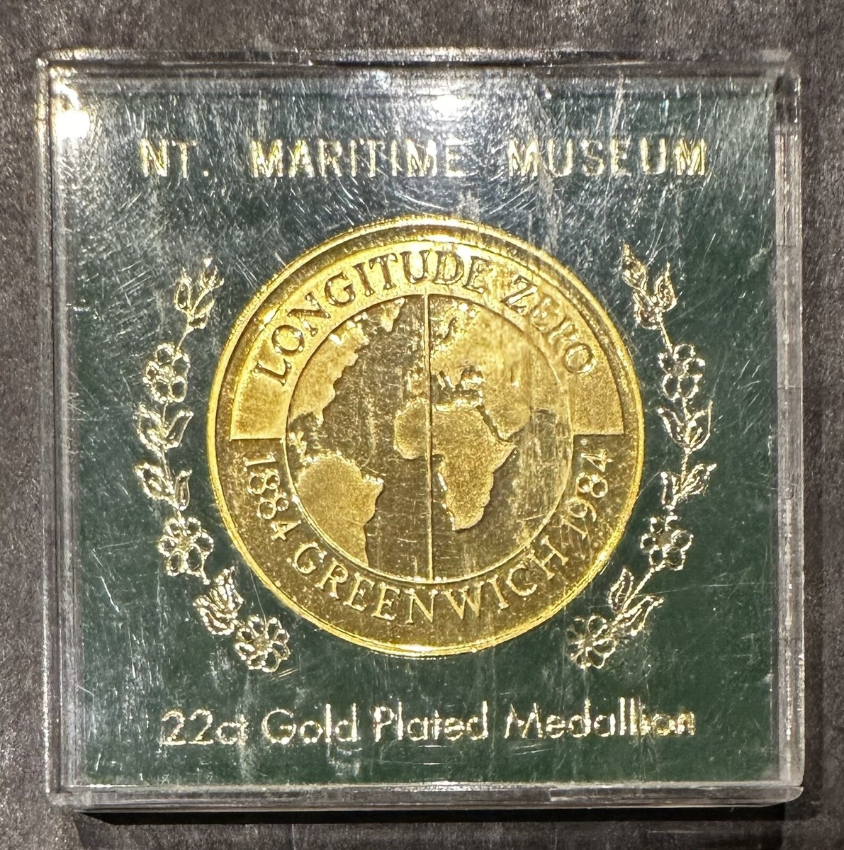 【中古】The ビストロ ゴールド Longitude Zero 1884 Greenwich 1984 PROOF 22CT GOLD PLATED MEDAL