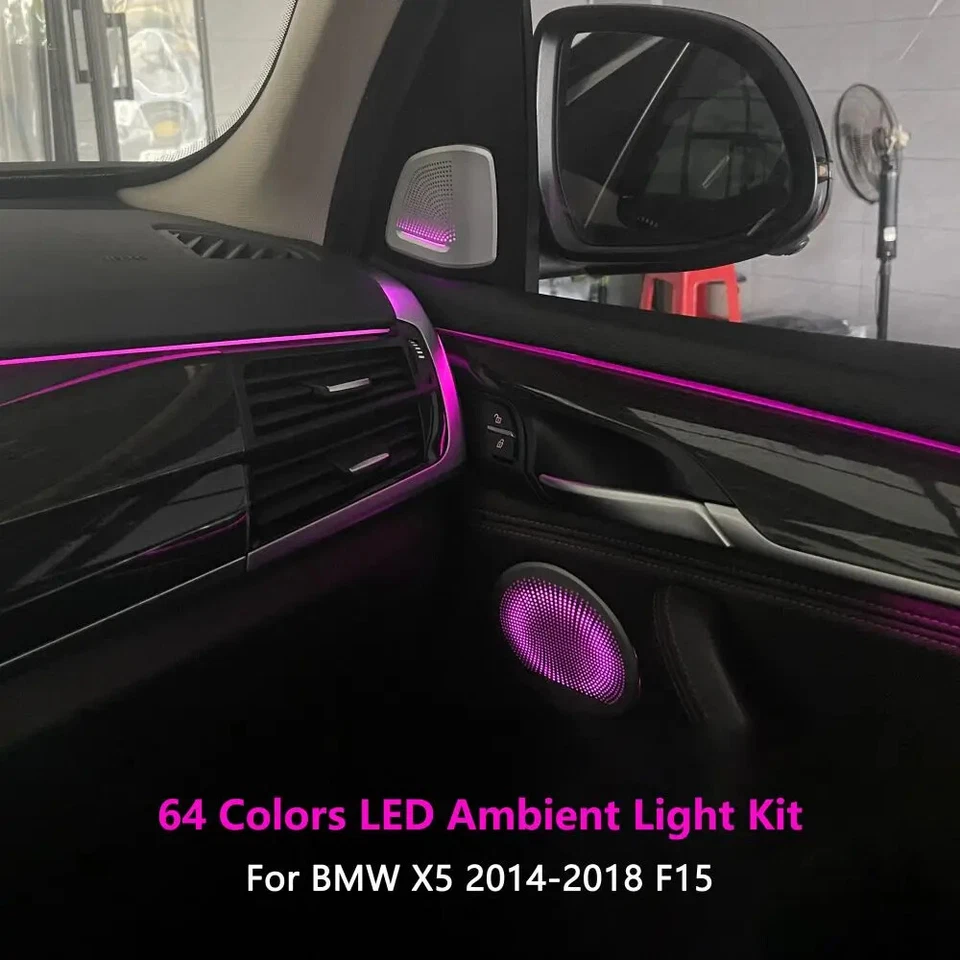 Kit de luz ambiente LED F15 para BMW X5 2014-2018 capa de alto-falante luminosa - Imagem 2 de 4