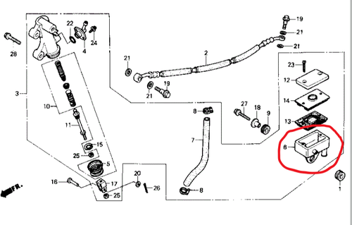 Rear Brake Master Cylinder Assy For Honda ATC200X ATC250R 1983-85