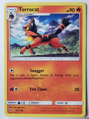 Torracat 16/73 NM - Shining Legends Pokemon Card - Shin Nagasawa