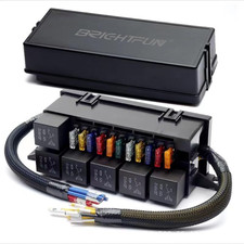 12V Fuse Relay Box, 6 Relays 11 Slots ATC/ATO Blade Fuse Holder 4-Pin 40A Relay