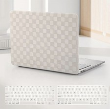 Stylish Beige MacBook Air Case with Transparent Keyboard Cover - 360 Protection