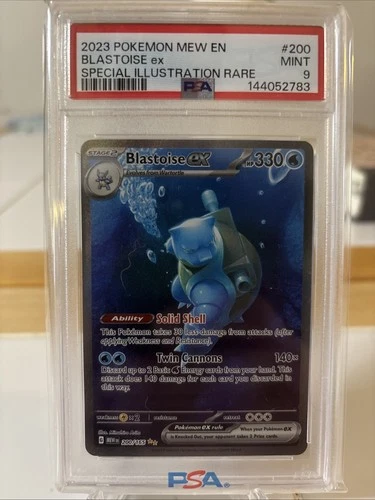 Pokémon TCG Blastoise EX Holo Card 200/165 Scarlet & Violet 151 Series PSA 9