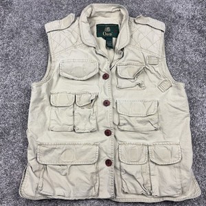 VTG Orvis Vest Mens Large Canvas Fishing Safari Hunting Cargo Pockets Beige