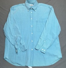 Brioni Sport Mens Large Button Down Dress Shirt Light Blue Made In Italy FLAW