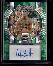 2022-23 Panini Mosaic #RS-SWI Cole Swider Rookie Scripts Green Ice AU