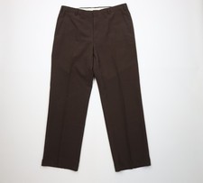 Vintage 70s Streetwear Mens 36x32 Faded Wool Knit Wide Leg Chino Pants Brown USA
