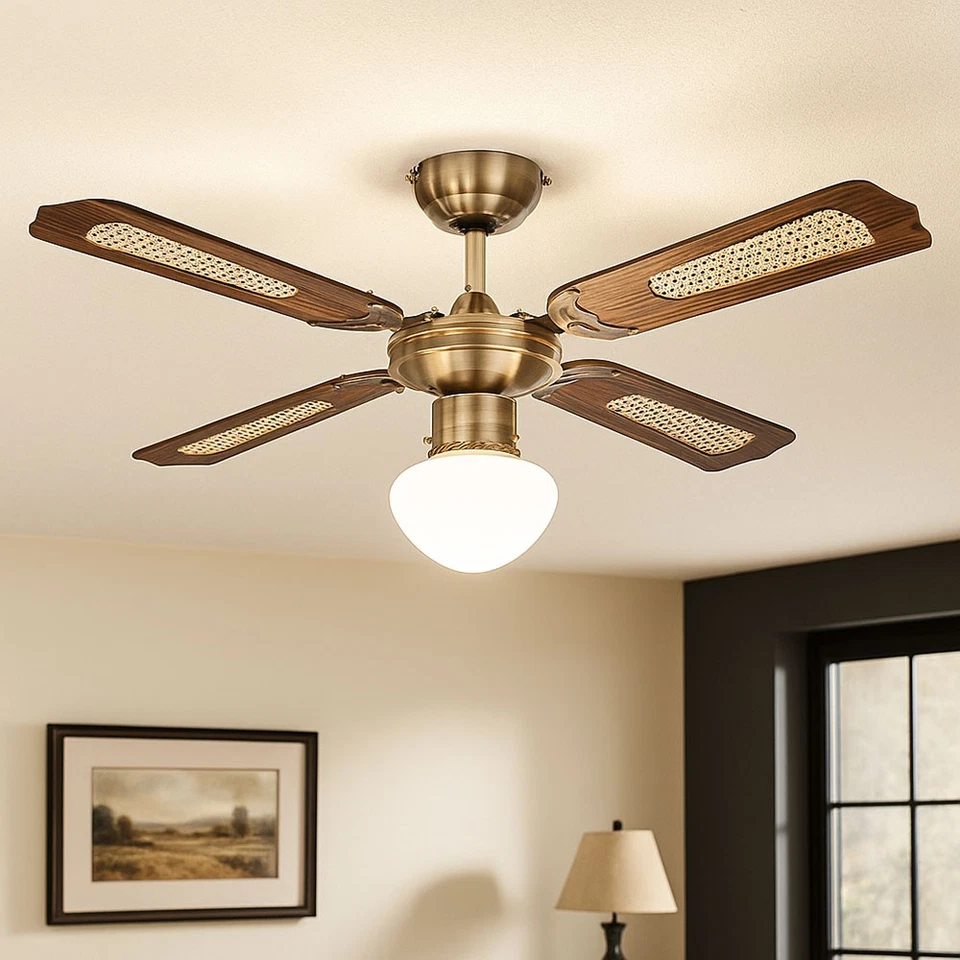 Ventilatore da Soffitto Plafoniera Ventola Destra Linkslauf 3 Livelli LED D - Immagine 3 di 4