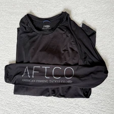 American Fishing Tackle Co. AFTCO Long Sleeve Black UV Resistant Fishing Shirt -