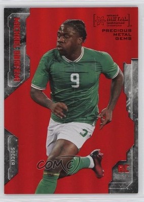 2024 Skybox Metal Universe Champions PMG Red 73/100 Michael Obafemi #93 0nr3