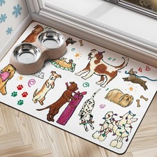 Absorbent Pet Mats For Food Water Quick Dry Non-Slip Cat Dog Feeding Rug Pad