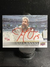 #/19 Joe Thornton #CS-JT 2018-19 UD Clear Cut Canvas Signatures Red Ink