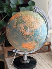 Lampada Vintage Tecnodidattica Illuminata Illuminata Globo Mondo Decò Arte Italia