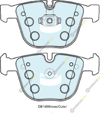 1 x BENDIX Brake Pad Set disc brake DB1499EURO Rear Axle