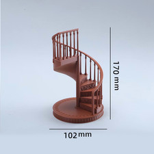 17cm Brown European Spiral Staircase Miniature Model Diorama Display Prop