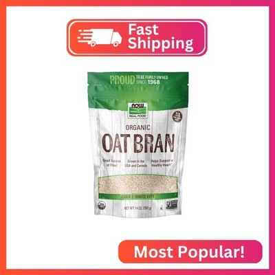 NOW Foods, Organic Oat Bran, Source of Fiber and Protein, USA Grown, Non-GMO Pro