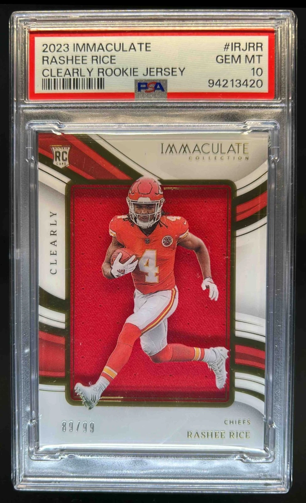 Rashee Rice Panini Immaculate Collection Clearly Immaculate Rookie Jerseys #IRJRR Base