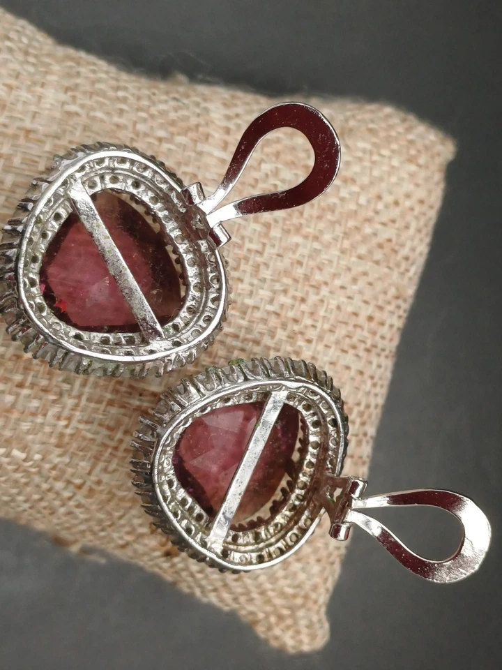 ORECCHINI CLIP CON STRASS E AMETISTA - Immagine 4 di 4