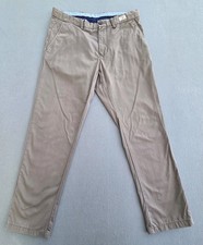 Tommy Hilfiger Mens Chinos Light Brown Size W34 L30 Organic Cotton Zip Fly