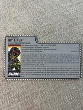 Vintage G.I. Joe Hit & Run Light Infantryman File Card Bio Cardboard Profile