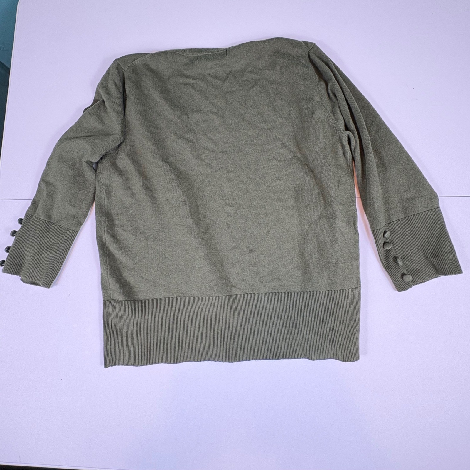 Grace Elements Petite Olive Green Button Down 3/4… - image 9