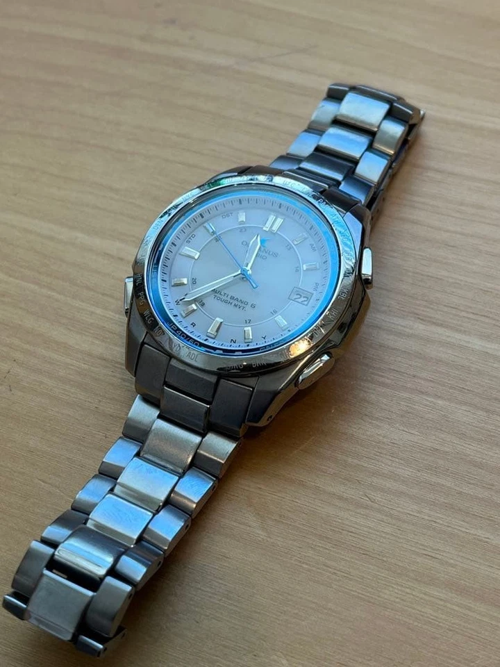 Casio Oceanus Solar OCW T 100 Men's Watch Silver Used Japan - Image 3 of 4