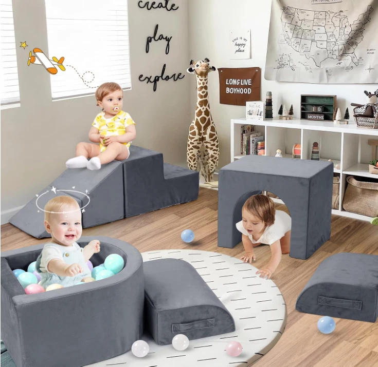 Set de 6 bloques de espuma con túnel y piscina para bebés de 1 a 3 años - Image 3 of 4