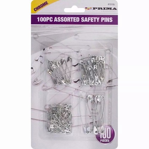 Alfileres de seguridad metal plata oro acero pequeño mediano costura artesanal 100 piezas - Imagen 3 de 3