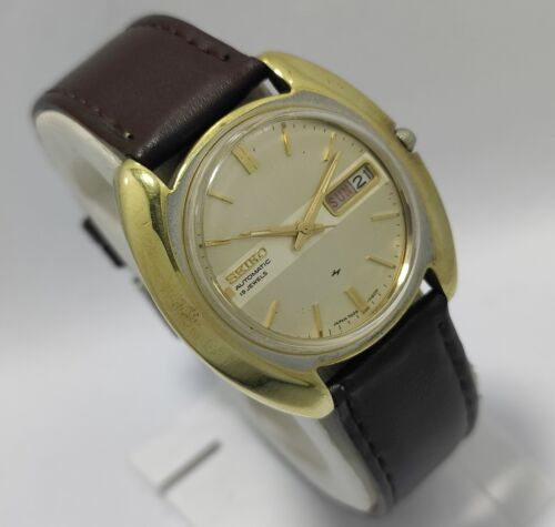 1975 Vintage Seiko Automatic 7006-7080 "Golden Dial" Day/Date Japan Men's Watch - Picture 4 of 11