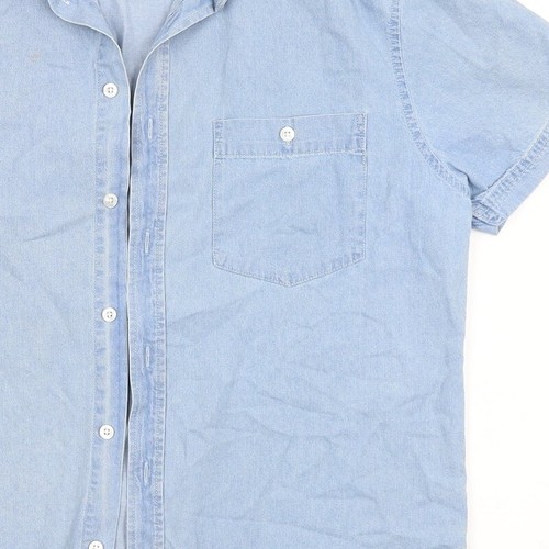 Cedar Wood State para mujer azul 100 % algodón básico abotonado talla M cuello - Imagen 10 de 12