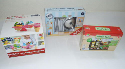XL Kaufladen Spielküche Konvolut Kinder Töpfe Waffel Eis Ständer Salat Spielzeug - Bild 1 von 8