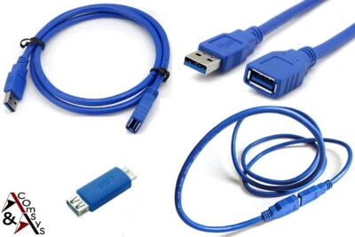 USB 3.0 Verlängerungskabel Verlängerung Daten Strom Kabel 0.3m .5m 1m 1.5m 2m 3m - Bild 1 von 4