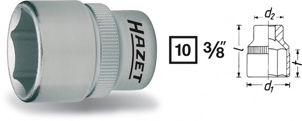 Hazet SteckschlüSsel-Einsatz 10Mm 3/8 Zoll AußEn-Sechskant-Tractionsprofil 19 88-image