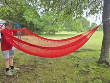 Beautifully made Shiney Rich Red Nylon Hammock