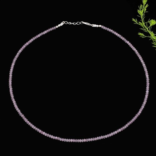 Natürlicher Kristallquarz facettierte Rondelle Edelstein Perlen Frauen zierliche Halskette 18 Zoll - Bild 10 von 10