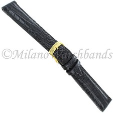 18mm Morellato Black Padded Genuine Certified Alligator Mens Watch Band 2120A