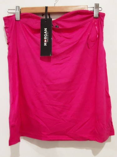 Morgan Label Top Tiny Sequins Pink Size UK 12 Boob Tube Style Stretch New Tags - Picture 8 of 13